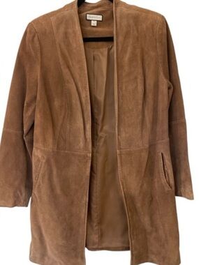 Charter Club Tan Genuine Suede Open Jacket in size 12
